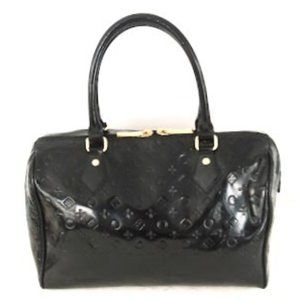 Invece Italian Black Patent Leather Satchel